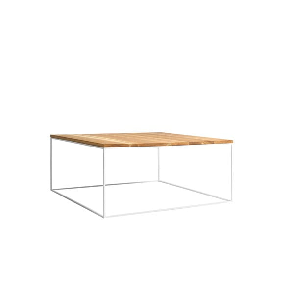 Klubska miza ž belim podnožjem in hrastovo ploščo Custom Form Tensio, 100 x 100 cm