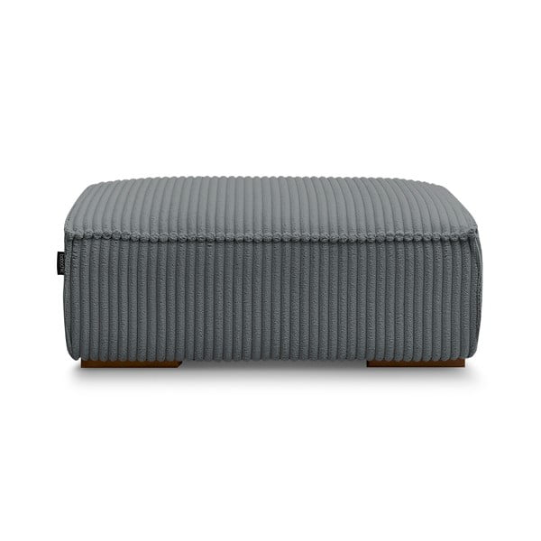 Temno siv tabure iz rebrastega žameta Chelsea – Bobochic Paris