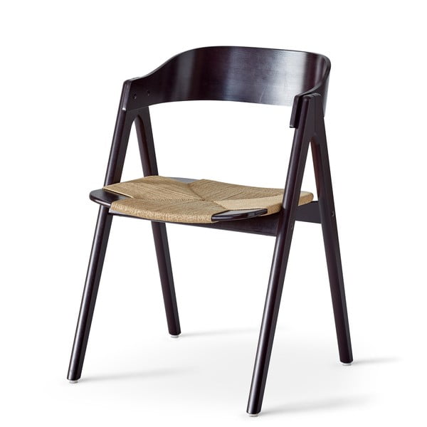 Jedilni stol iz črnega bukovega lesa s sedežem iz ratana Findahl by Hammel Mette