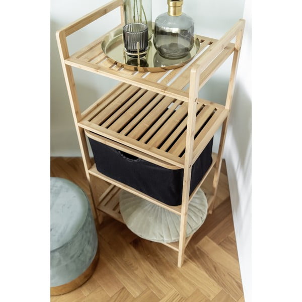 Črna/naravna bambusova kopalniška polica 44x93,5 cm Ecori – Wenko-image-1