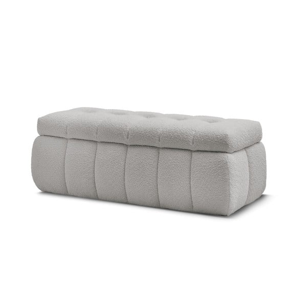 Svetlo siva klop iz tkanine bouclé Mont Blanc – Bobochic Paris