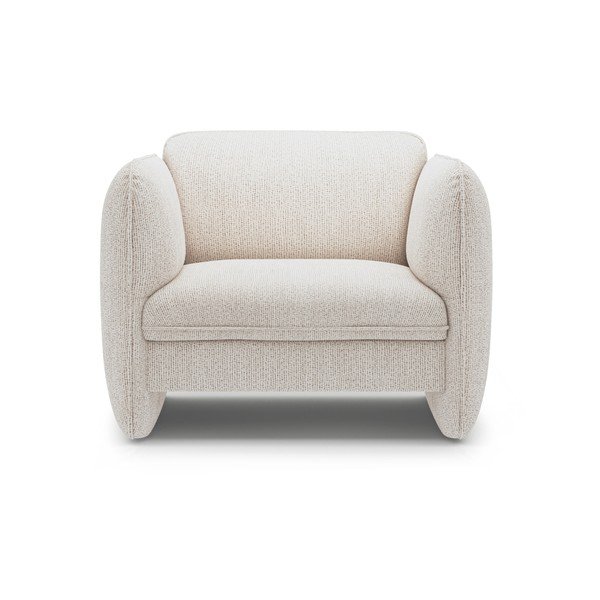 Kremno bel fotelj iz šenilje Georgia – Micadoni -image-2