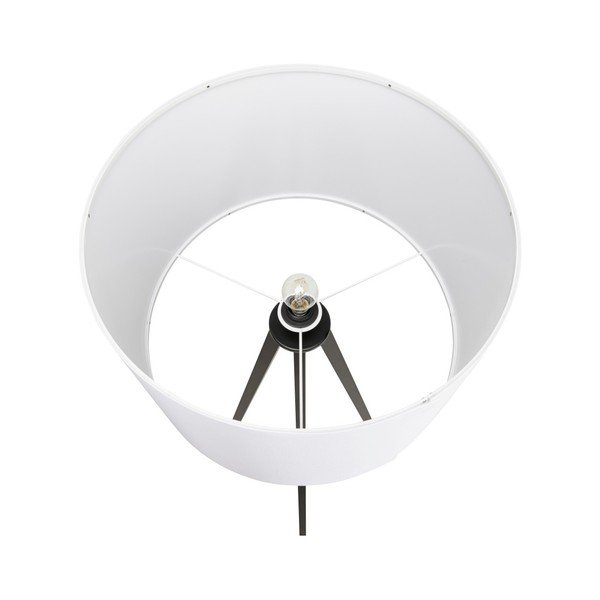 Kokoon Trivet talna svetilka s črno strukturo in belim senčnikom-image-1
