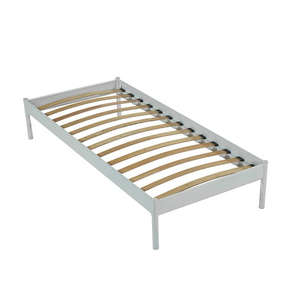 Bela kovinska postelja z letvenim dnom 120x200 cm Hatkus – Kalune Design-image-4