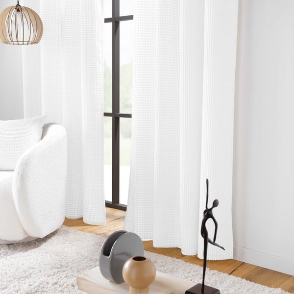 Bela žametna zavesa 140x260 cm Swing – douceur d'intérieur-image-1