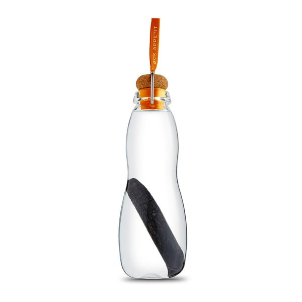 Oranžna steklena steklenička s filtrom, neoprenskim pokrovom in binchotanom Black Blum Pure, 600 ml