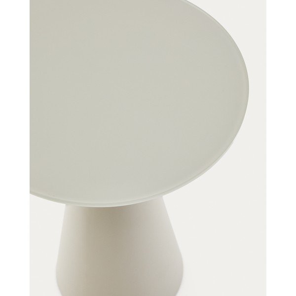 Okrogla stranska mizica s stekleno mizno ploščo ø 35 cm Wilshire – Kave Home-image-4