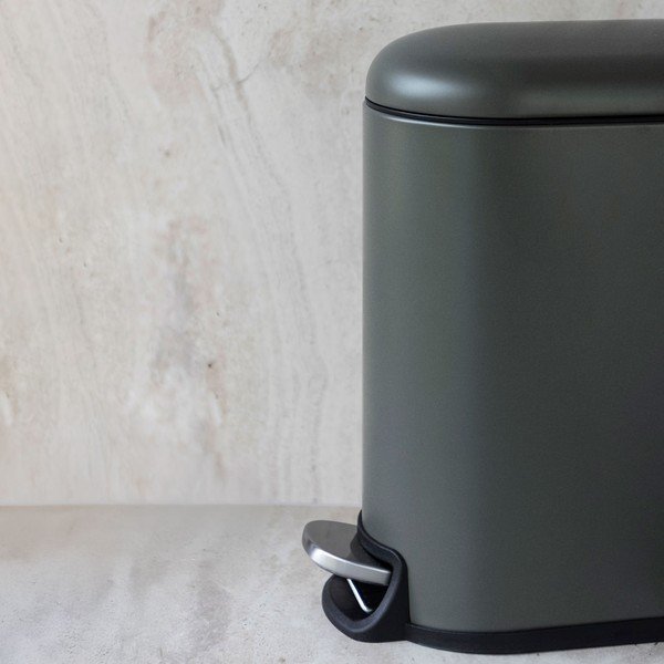 Temno zelen kovinski koš za smeti s pedalom 5 l Mini Walther – Mette Ditmer Denmark-image-1