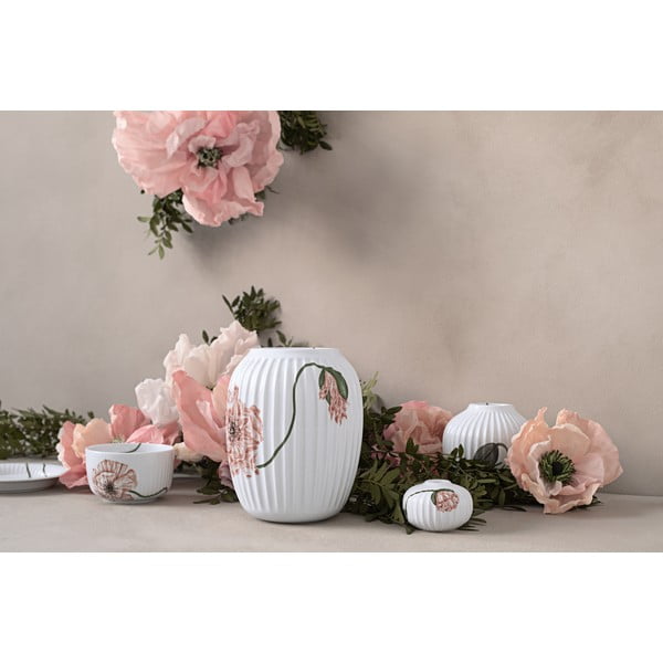 Vaza iz belega porcelana Kähler Design Poppy, višina 21 cm-image-3