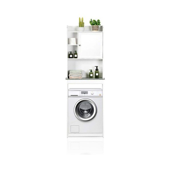 Bela visoka omarica za pralni stroj ali WC 58x173 cm Laundry – Tomasucci-image-2