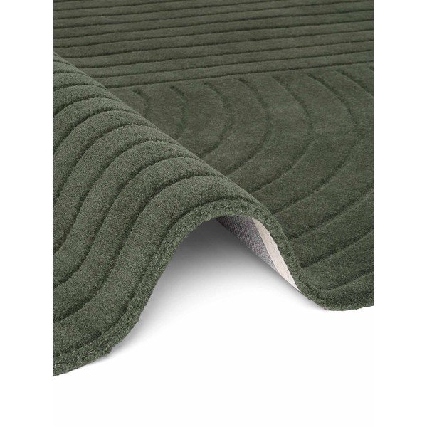 Temno zelena ročno tkana volnena okrogla preproga ø 150 cm Arcura – Vikosa-image-4