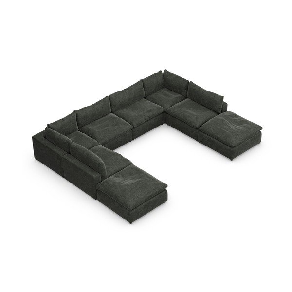 Temno siva kotna sedežna garnitura (v obliki črke "U") Moonlight – Furninova -image-3