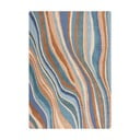 Modra ročno tkana volnena preproga 160x230 cm Abstract Flow – Flair Rugs