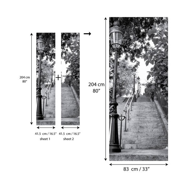 Samolepilna nalepka za vrata Ambiance Parisian Stairs-image-2