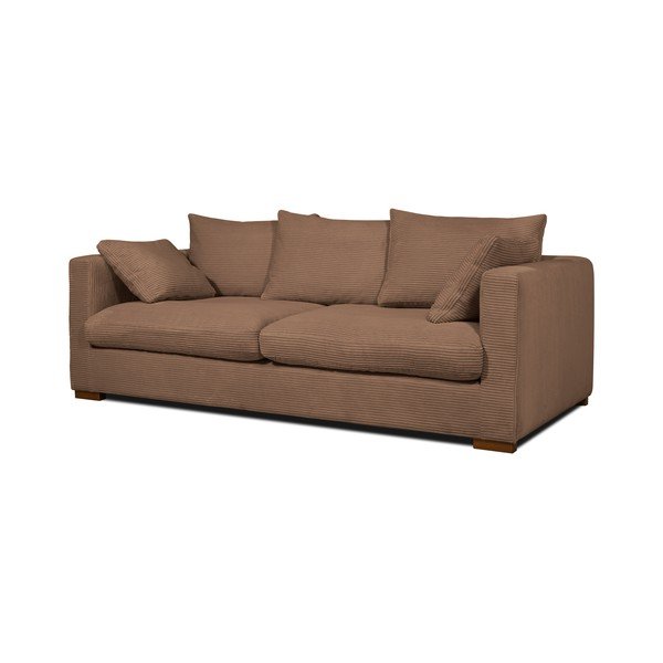 Svetlo rjava sedežna garnitura iz rebrastega žameta 220 cm Comfy – Scandic-image-2