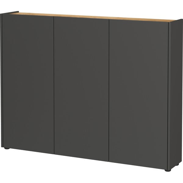 Antracitno siva omarica v hrastovem dekorju 138x105x25 cm Libbiano – Germania