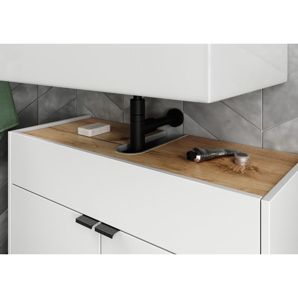 Bela omarica za pod umivalnik 80x60 cm Forano – Germania-image-1