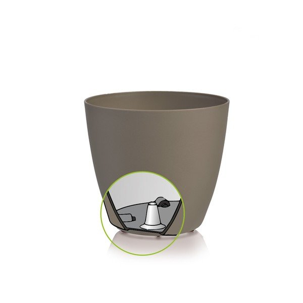 Gardenico Ella Twist'n'Roll Smart System sivo-rjava sadilna posoda s kolesi, ø 40 cm-image-1