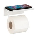 Belo kovinsko držalo za toaletni papir z namestitvijo brez vrtanja in s polico Desulo – Wenko
