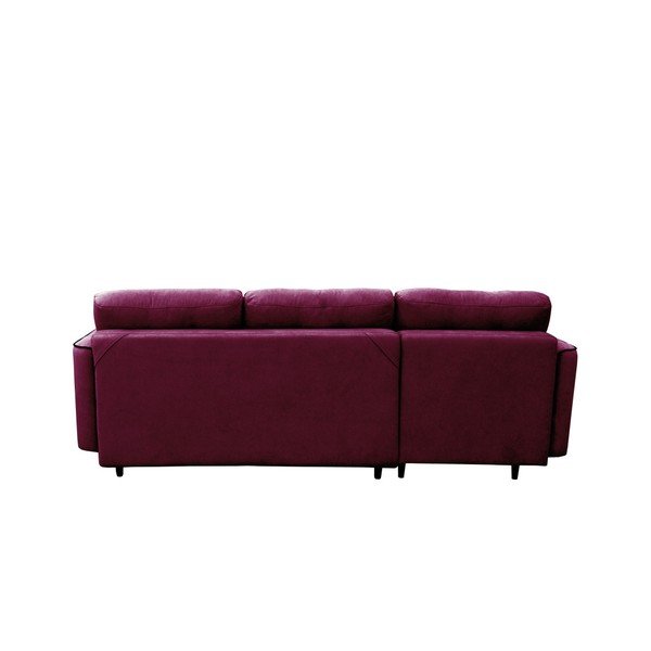 Vijolična raztegljiva sedežna garnitura s črnimi nogami Mazzini Sofas Dragonfly, levi kot-image-2