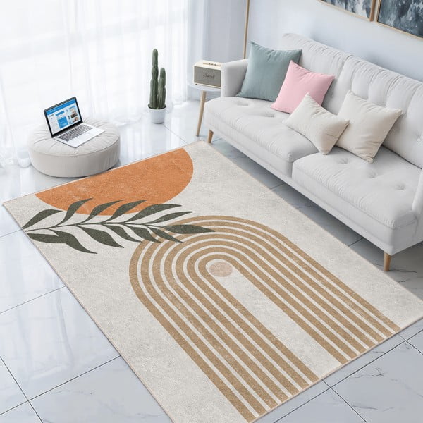 Kremno bel pralen tekač 80x200 cm Dot Arch – Mila Home-image-3