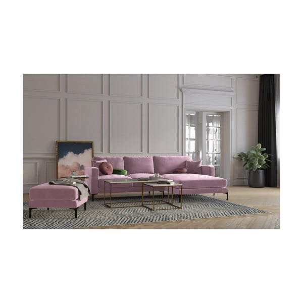 Rožnat žameten tabure Kooko Home Harmony-image-3