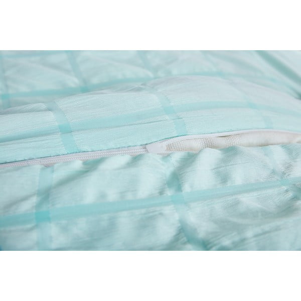 Mentolno zelena enojna posteljnina iz krepa 140x200 cm Naomi – My House-image-2