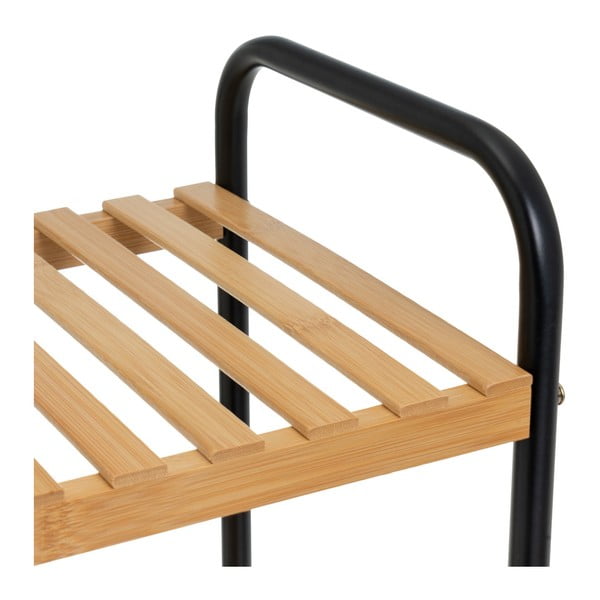 Bambusov regal v črni in naravni barvi30x75 cm – Casa Selección-image-1