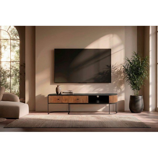 TV omarica iz masivnega manga v naravni barvi 160x45x40 cm Curve – MOME-image-1