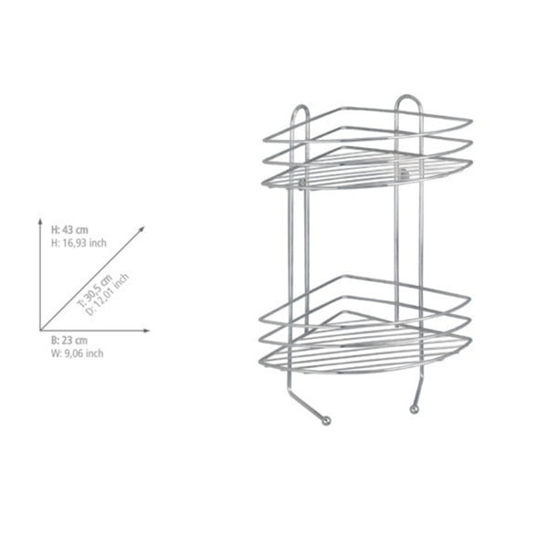 Dvonadstropna kromirana kotna stenska polica Wenko Exclusive-image-4