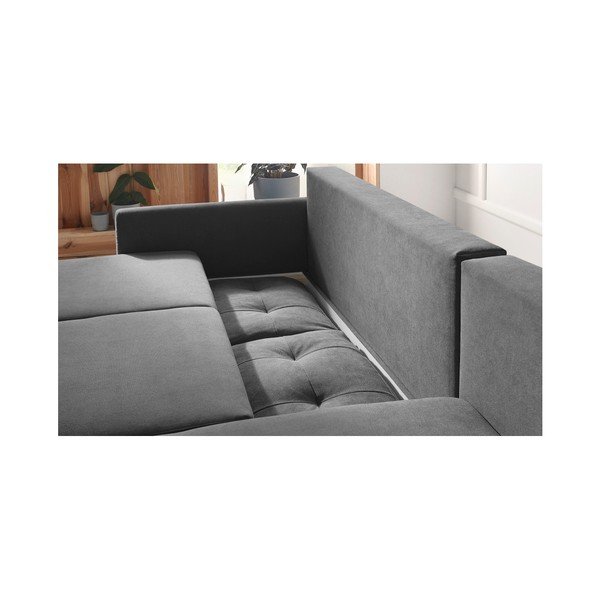 Temno siva raztegljiva sedežna garnitura Bobochic Paris Balio, desni kot-image-4