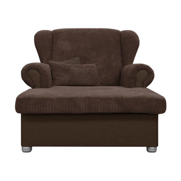 Temno rjav ležalnik iz rebrastega žameta Lord – Ropez-image-1