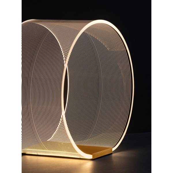 Aluminijasta LED zatemnitvena namizna svetilka v zlati barvi s senčilom iz akrilnega stekla (višina 28 cm) Valentin – Nova Luce-image-2
