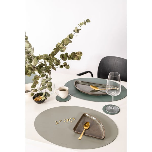 Sivo-bež pogrinjek iz recikliranega usnja ZicZac Titan, 33 x 45 cm-image-1