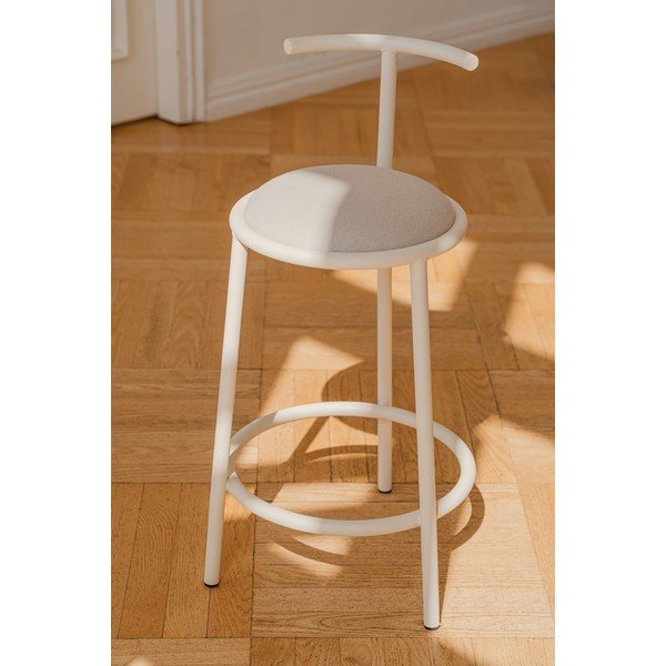 Bež kovinski barski stol (višina sedeža 68 cm) Hogo – noo.ma-image-1