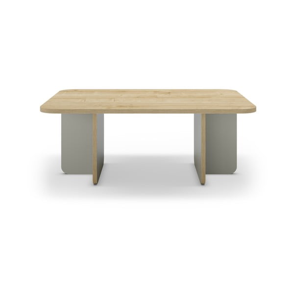 Svetlo zelena/v naravni barvi mizica z mizno ploščo v hrastovem dekorju 56x100 cm Hillary – Marckeric