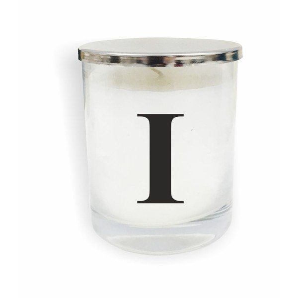Bela in črna sveča Severna Karolina Skandinavski Home Decors Monogram steklena sveča I