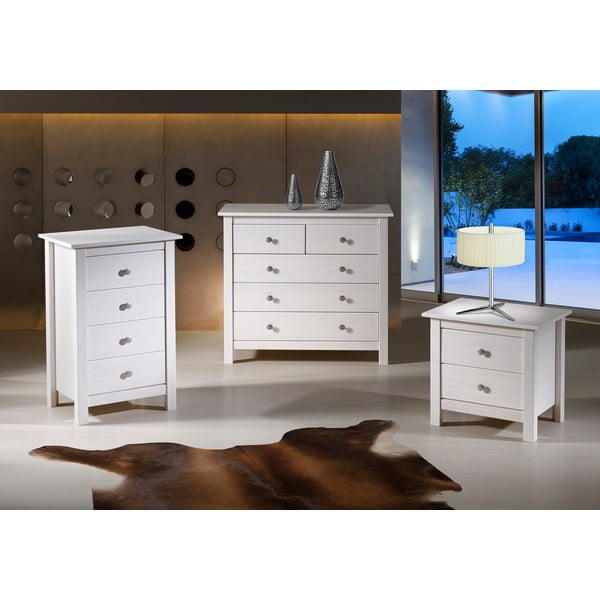 Bela visoka komoda iz masivnega bora 79x80 cm Berna – Marckeric-image-1