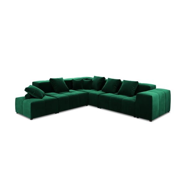 Zelen žametni kotni kavč (obojestranski) Rome Velvet - Cosmopolitan Design 