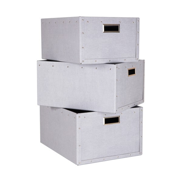 Svetlo sive kartonaste škatle za shranjevanje v kompletu 3 ks Ture – Bigso Box of Sweden