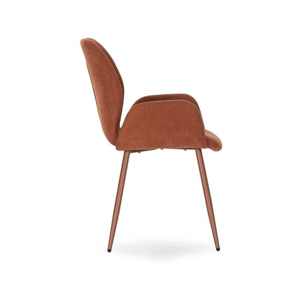 Oblazinjeni jedilni stoli v kompletu 2 ks v barvi terakote Ansu – Marckeric-image-4