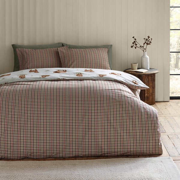 Rjava/bež posteljnina za zakonsko posteljo 200x200 cm Angus Highland Cow – Catherine Lansfield-image-2