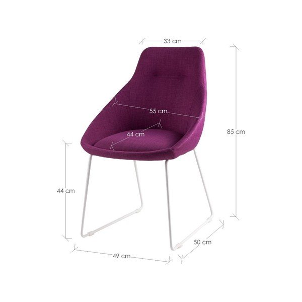 Komplet 2 roza jedilnih stolov sømcasa Alba-image-3