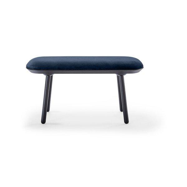Modro-črna žametna klop EMKO Naïve, 100 cm-image-2