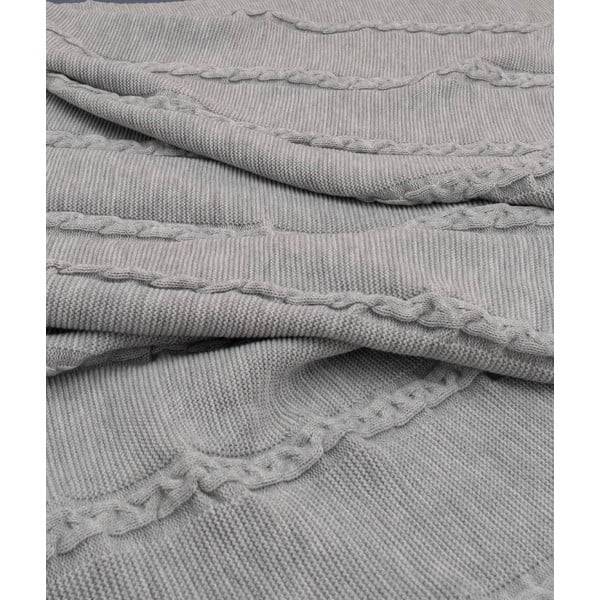 Sivo pregrinjalo 200x220 cm Trenza – Oyo Concept-image-1