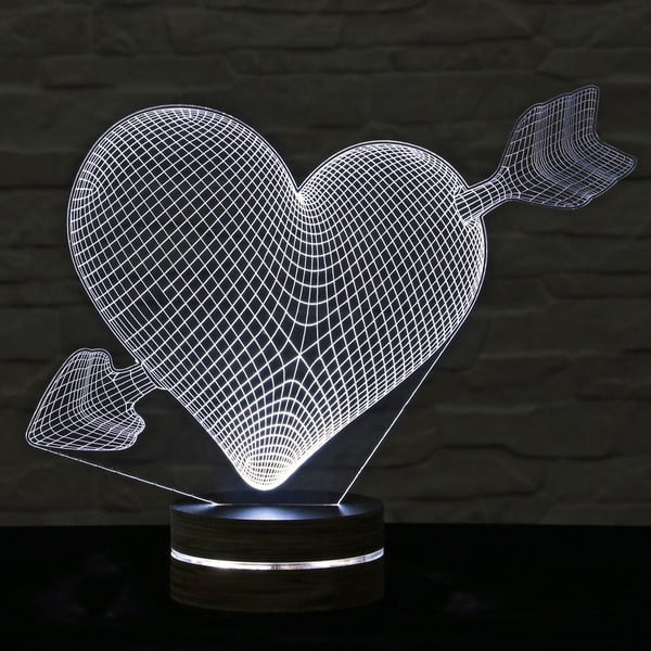 3D namizna svetilka Moje srce