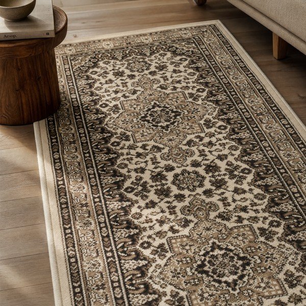 Bež preproga Nouristan Parun Tabriz, 80 x 250 cm-image-1