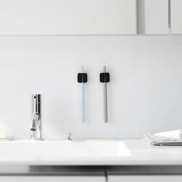 Črna silikonska večnameska držala v kompletu 2 ks Film Hook – YAMAZAKI-image-1