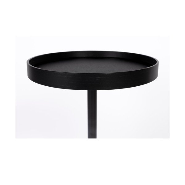 Okrogla stranska mizica z mizno ploščo v hrastovem dekorju ø 40 cm Yuri S – White Label-image-2