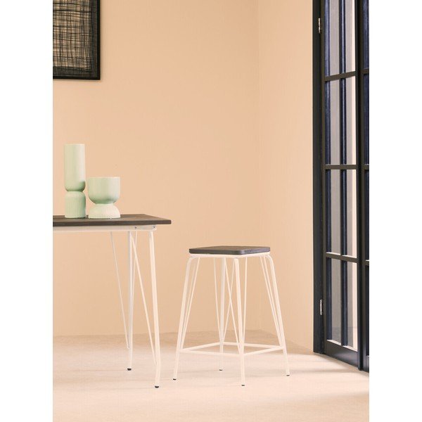 Bel/v temni naravni barvi stolček iz masivnega bresta District – Premier Housewares-image-3